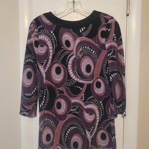 New  Purple & Black Design Top - Small